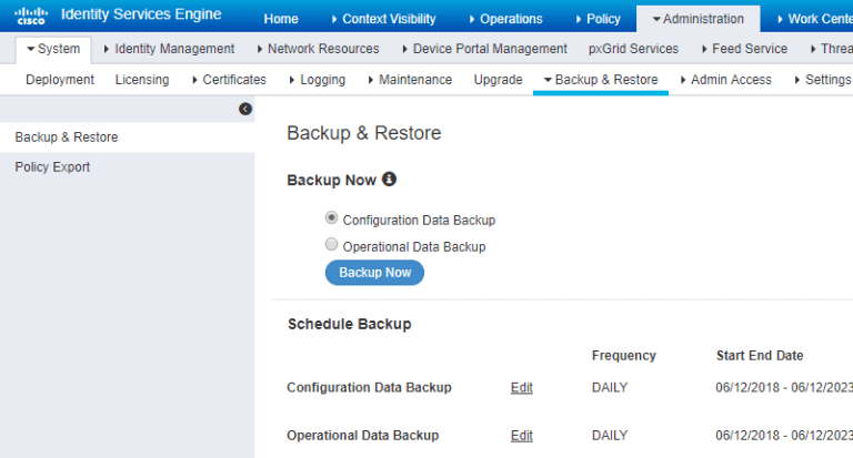 How to Backup Cisco ISE 2.4