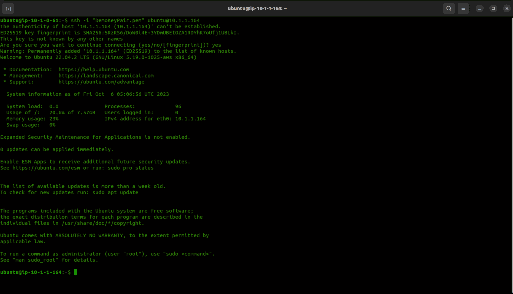 Accessing the private instance through SSH