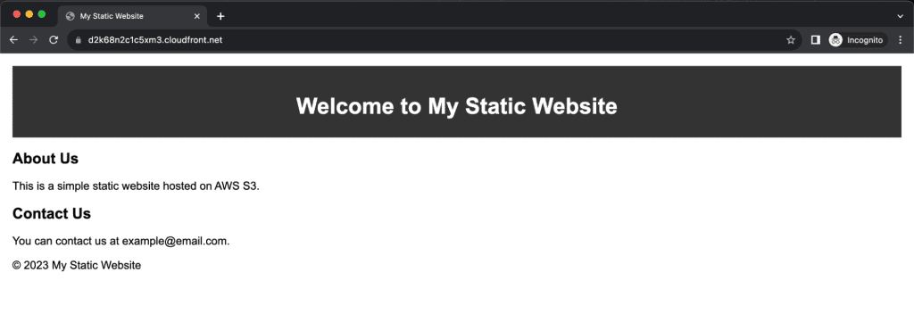Accessing the website through a distribution domain name 