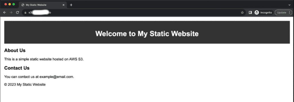 Accessing the website through a domain name 