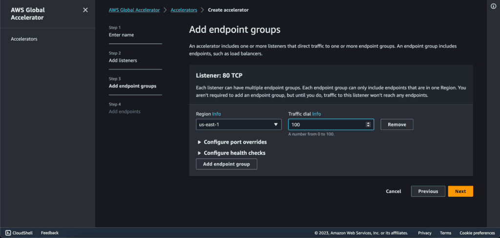 Adding the first endpoint group