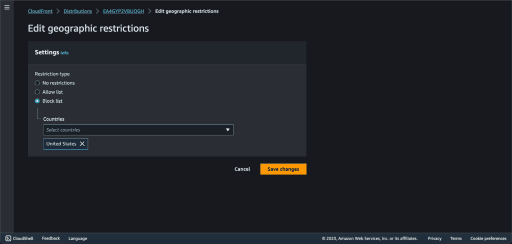 Adding geo restriction 