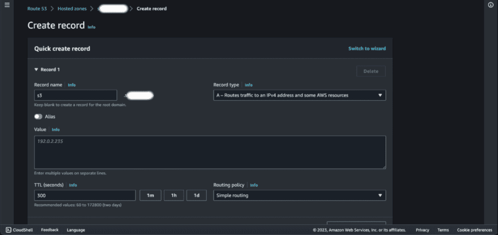 Adding route 53 dns A record 
