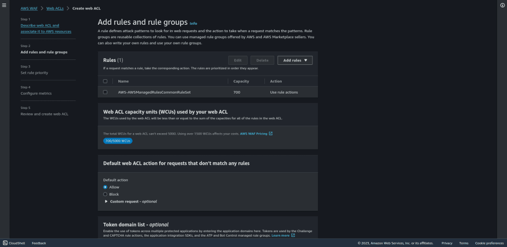 Adding the rule and rule groups
