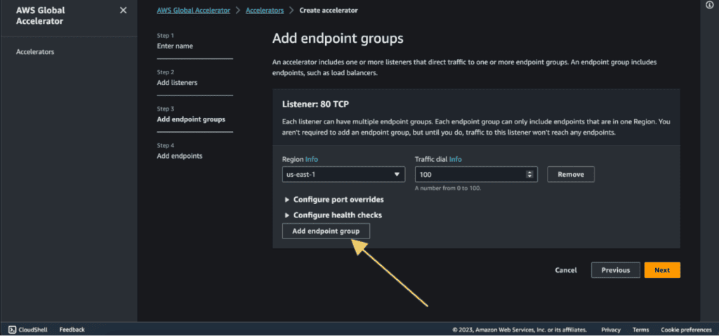 Adding a second endpoint group