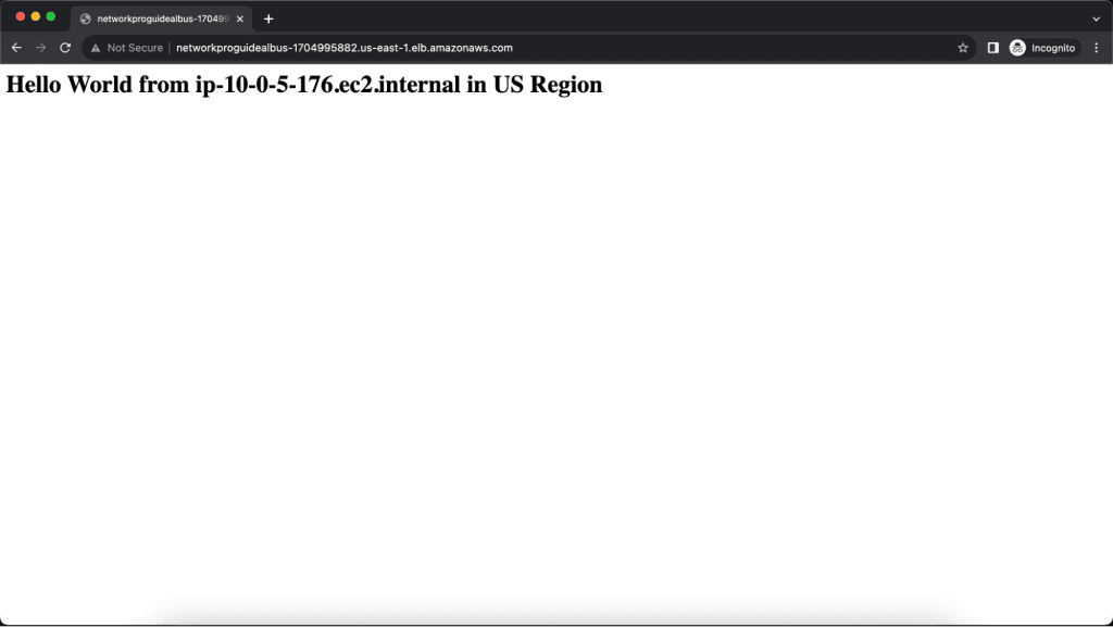 ALB One in the US region