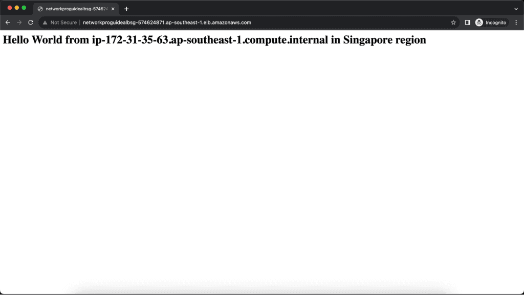 ALB Two in the Singapore region