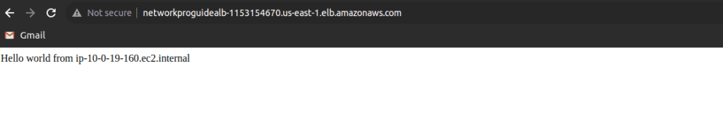 Screenshot showing Accessing the webpage from the DNS of ALB