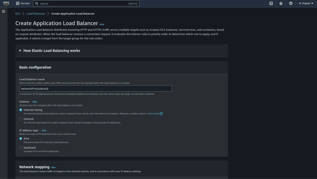 Screenshot showing Adding the name ALB 