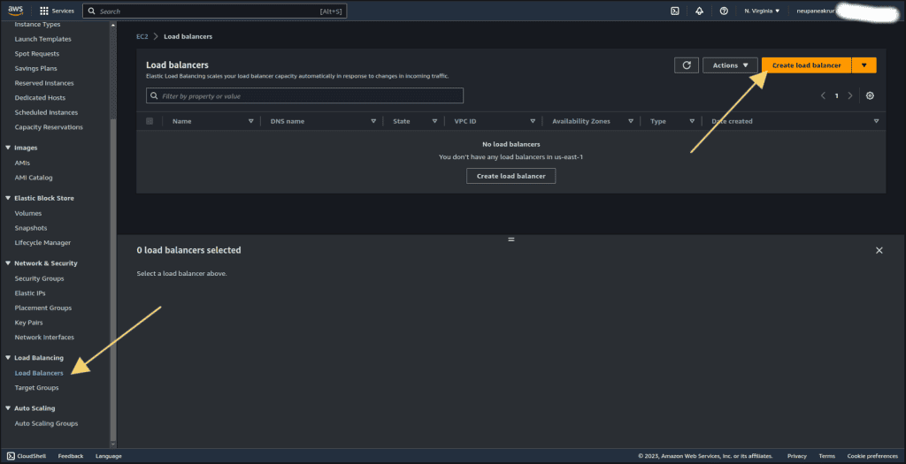 Screenshot showing Creating load balancer