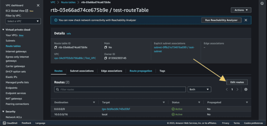 Screenshot showing editing the previous routes