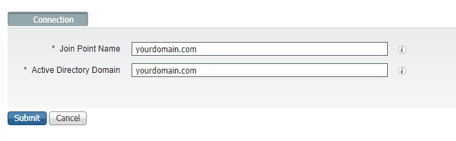 Screenshot showing cisco ise join point ad