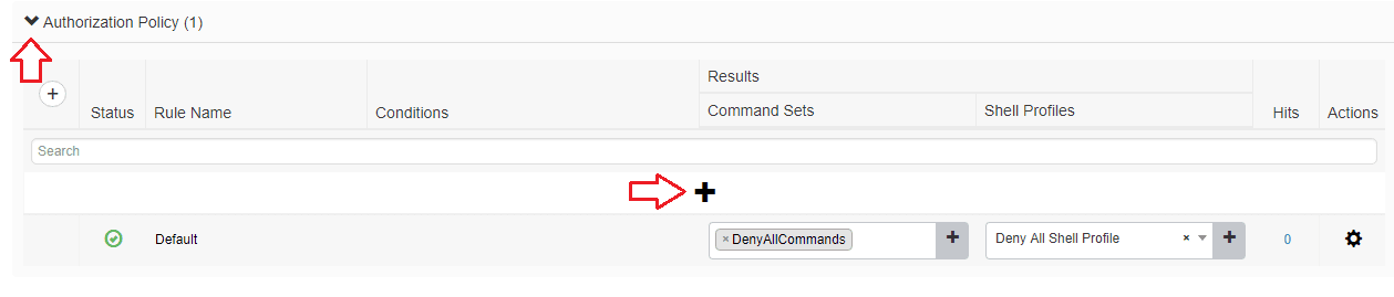 Screenshot showing cisco ise tacacs add authorization policy