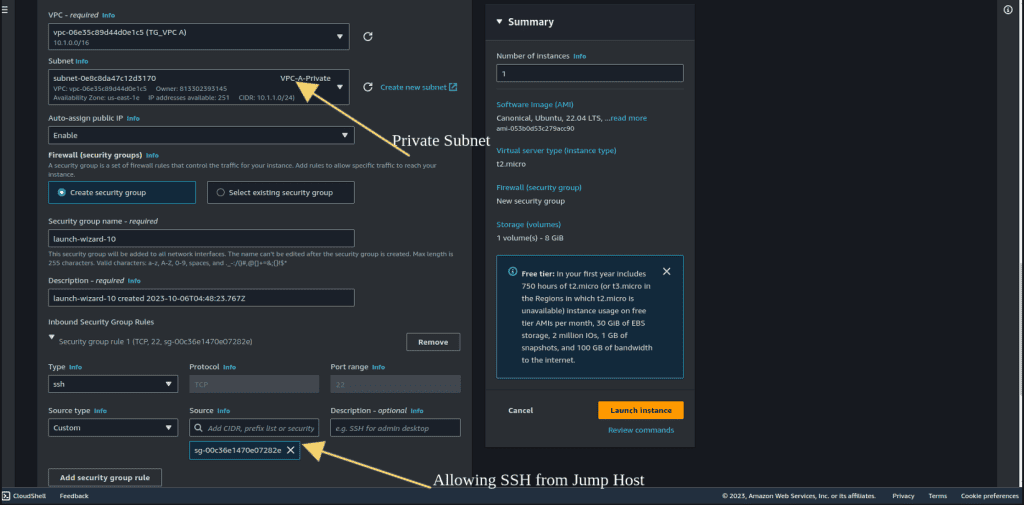 Configuring Network Setting and Adding SSH access from Jump Host