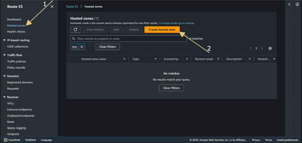 Creating the private hosted zone in Route 53