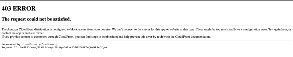 Error while accessing the website from the USA
