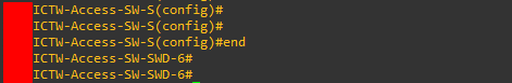 Screenshot showing exiting from global configuration mode.