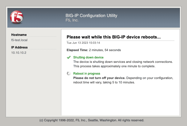 f5 big ip offline after upgrade