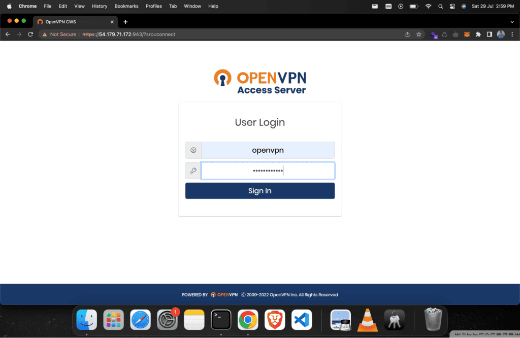 Screenshot showing accessing the user web UI portal